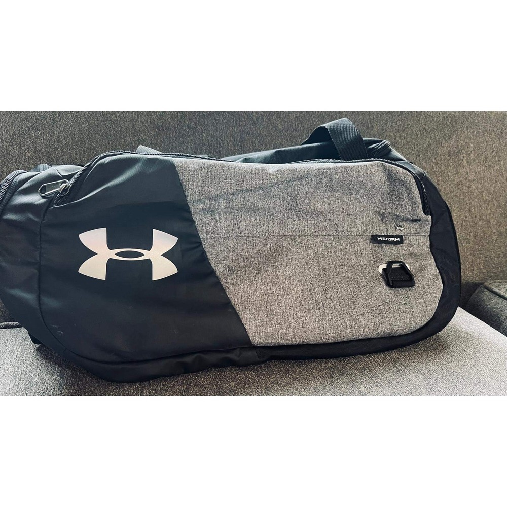 Under Armour Duffle Bag Unisex Black Gray Storm Water Resistant Gym Travel